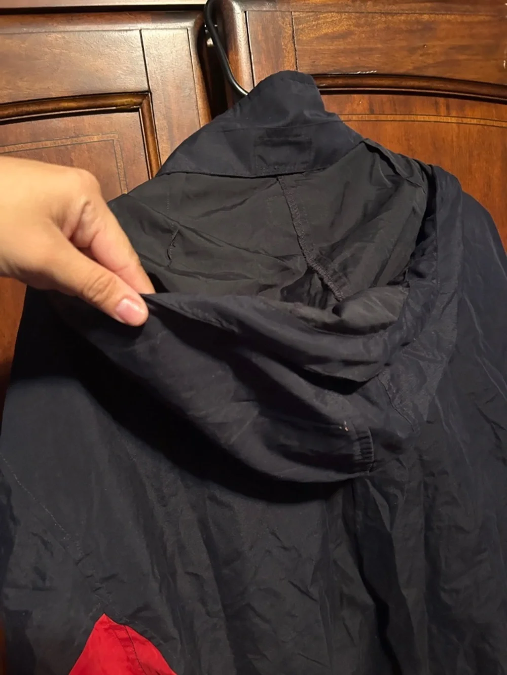 Ralph Lauren chaps Black and Red Hooded Windbreaker Jacket
